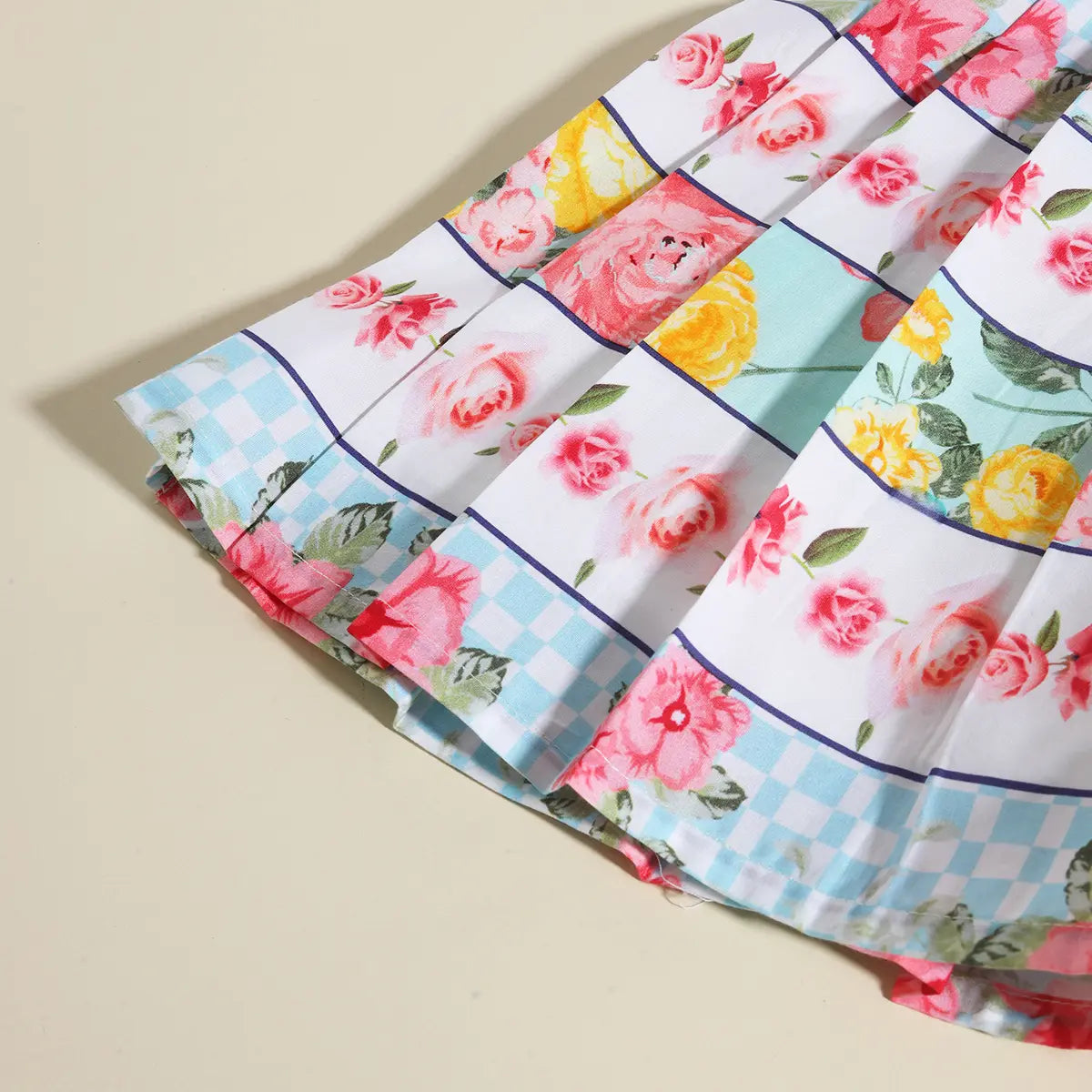 Girls Pink Floral Short Sleeve Fit & Flare Dress With Belt Casual Dresses
