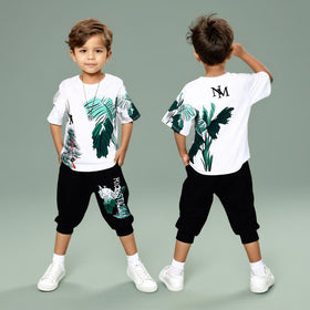 Boys Printed T-shirt & Shorts Set Sets   