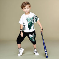 Boys Printed T-shirt & Shorts Set Sets   