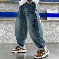 Boys Blue Relaxed Fit Ankle Length Denim Jeans Pants
