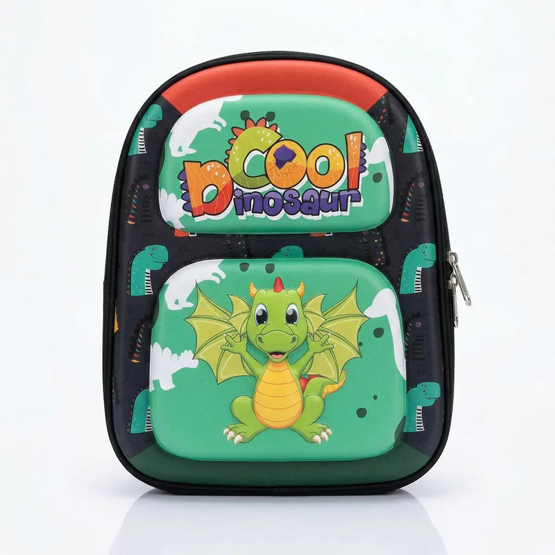 Boys Green Dinosaur Front Hard-Shell School Backpack Trending Accessories Green Onesize