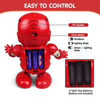 Kids Red Dancing Iron Man Robot Toy with LED Lights & Music Trending Accessories