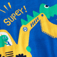 Boys Blue Long Sleeve Excavator Jacquard Sweater Sweaters & Cardigans
