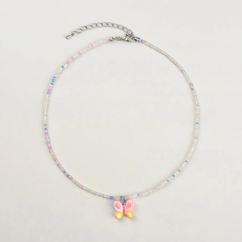 Pack Of 5 Girls Multicolour Charm Beaded Necklace Sets Necklace and Chains