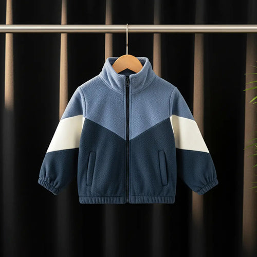 Boys Multicolor Colorblocked Fleece Zip-up Jacket Coats & Jackets Multicolor 1-2 Y