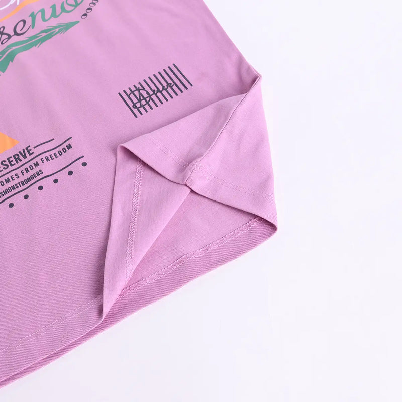 Boys Lilac Graphics Print T-Shirt With Elasticated Pants Sets Sets