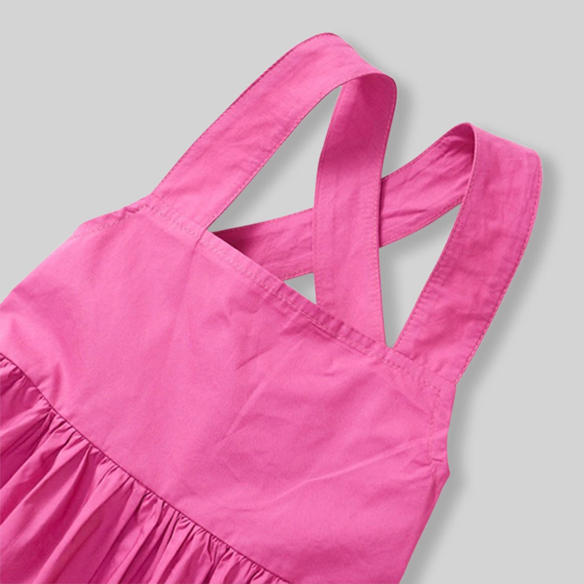 Girls Pink Crisscross Back Sleeveless A-Line Casual Dress Casual Dresses