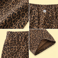 Girls Brown Animal Print Elasticated Pants Pants