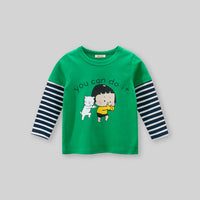 Girls Printed Doctor Sleeves T-Shirt Tshirts Green 1-2 Y 
