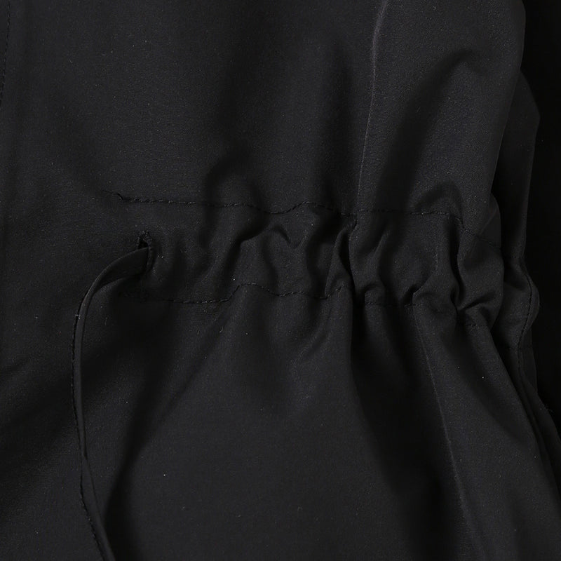 Girls Black Solid Oversized Long Sleeve Hooded Winter Jackets Coats & Jackets