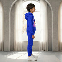 Boys Dark Blue K-Pop Star Graphics Hoodie With Jogger Co-ord Sets Sets