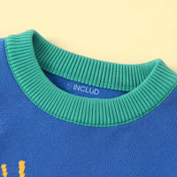 Boys Blue Long Sleeve Excavator Jacquard Sweater Sweaters & Cardigans