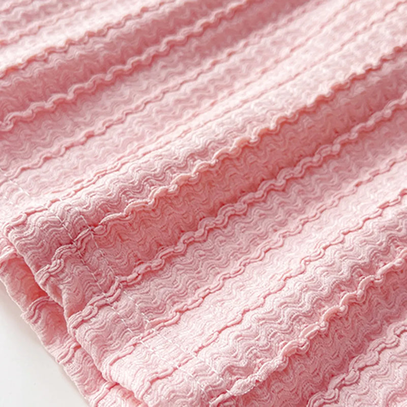 Girls Pink Textured Polo T-Shirt With Shorts Co-ord Sets Sets
