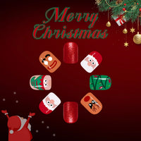 Girls Multicolor Christmas Press-On Nail Art Kit Trending Accessories