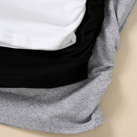 Girls Grey Short Sleeve Round Neck Top ( Pack Of 3) Value Packs