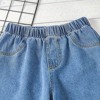 Boys Grey Long Sleeve Sweatshirt With Light Wash Denim Trousers Sets 2 pc. Sets