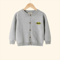 Boys Grey Batman Logo Printed Cardigan Sweaters & Cardigans