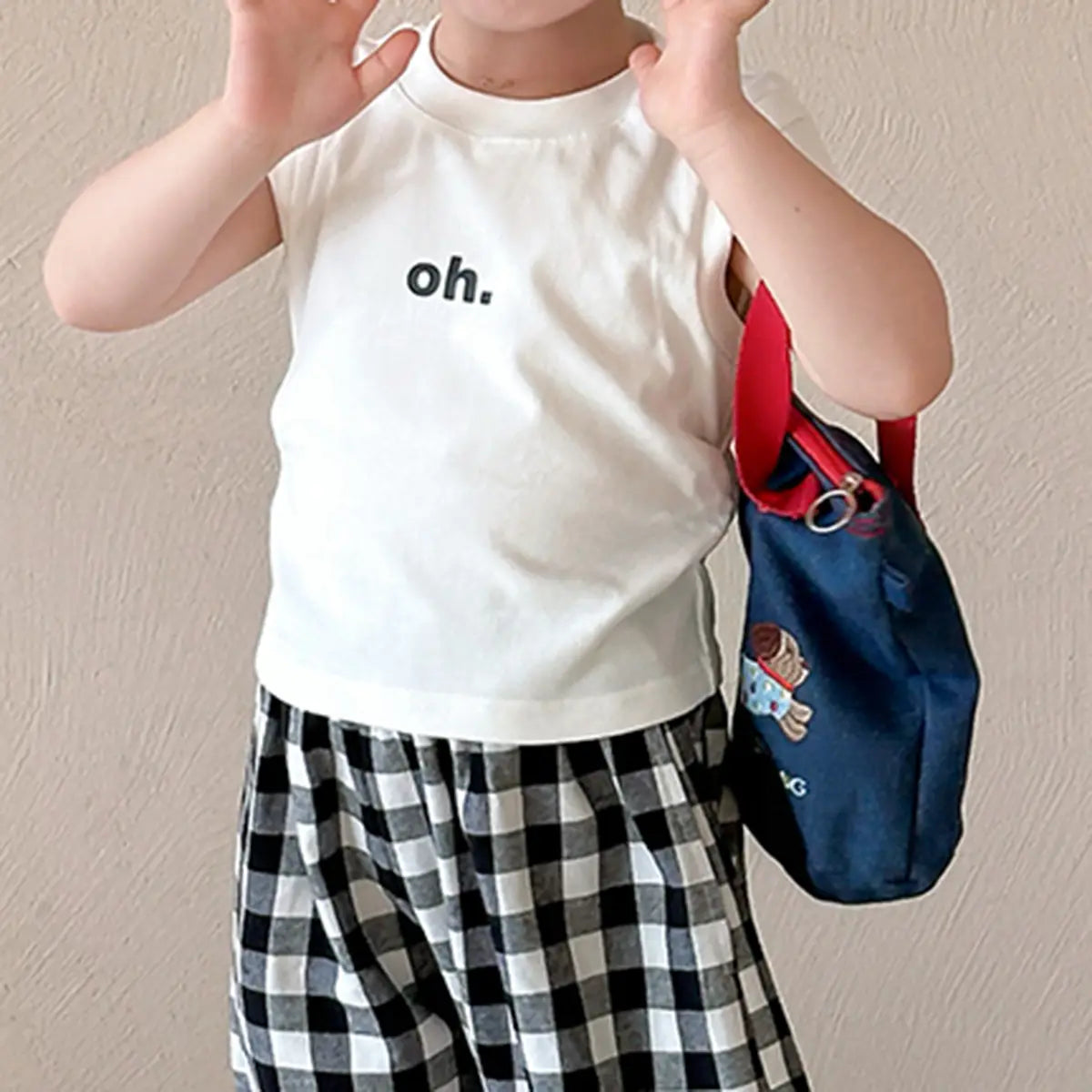 Girls Off White Cape Sleeve Top With Checked Pants Sets Sets