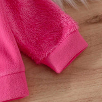 Girls Pink Fleece Hooded Zipper Jacket Coats & Jackets