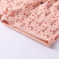 Girls Peach Graphic Short Sleeve Top With Drawcord Printed Shorts Sets Sets