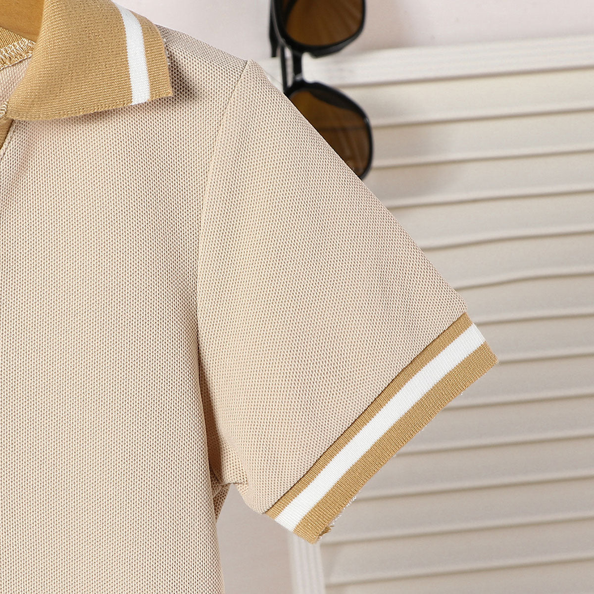 Boys Beige Short Sleeves Polo T-Shirt Tshirts