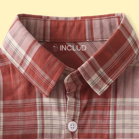 Boys Red Checked Long Sleeve Shirt Shirts