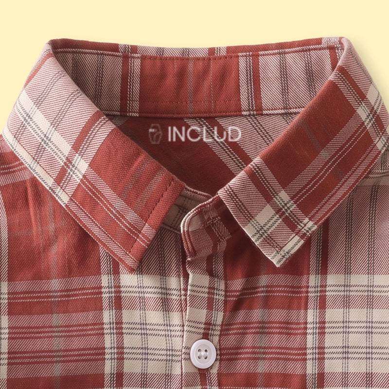 Boys Red Checked Long Sleeve Shirt Shirts