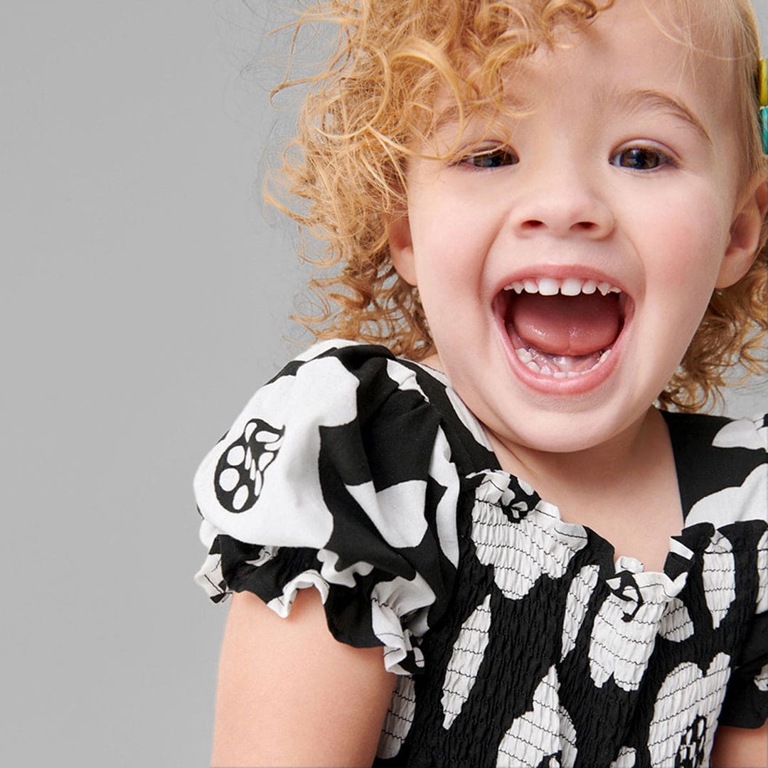 Girls Flower Print Puff Sleeve Dress Casual Dresses   