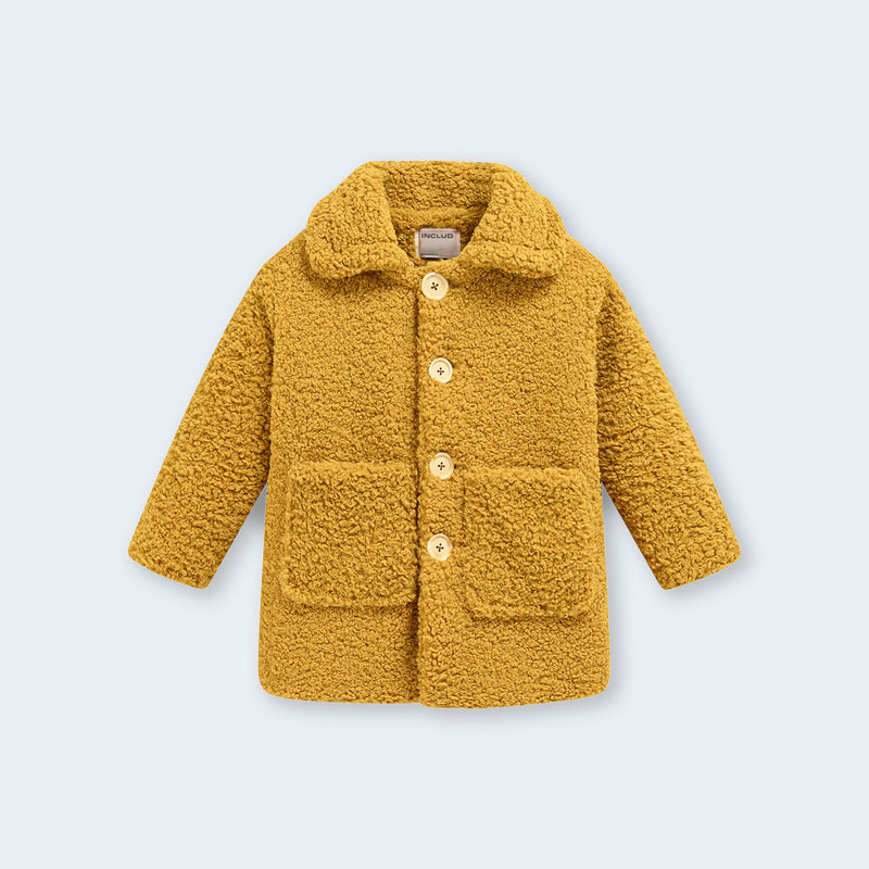 Girls Mustard Spread Collar Tailored Jacket Coats & Jackets