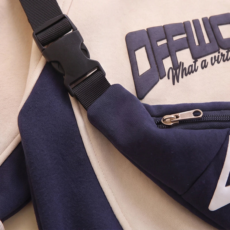 Boys Typographic Sweatshirt With Navy Blue Joggers Sets Sets