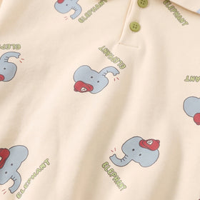 Boys Beige Printed Polo Sweatshirt & Joggers Co-ord Sets Sets