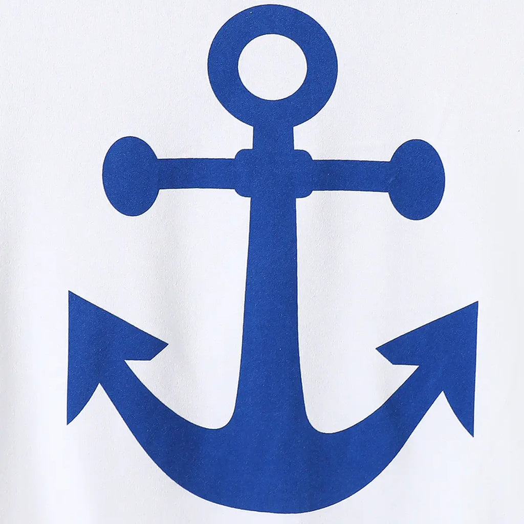 Boys Blue Anchor Printed T-Shirt With Shorts Sets Sets
