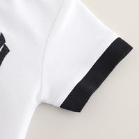 Boys White Short Sleeve Polo T-Shirt With Collar Tipping And Shorts Set 2 pc. Sets