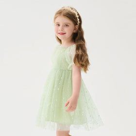 Girls Star Foil Printed Fit & Flare Dress Casual Dresses   