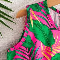 Girls Multicolour Tropical Print Sleeveless Fit & Flare Dress Casual Dresses