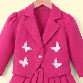 Girls Fuchsia Butterfly Applique Blazer With Skirt Sets 2 pc. Sets