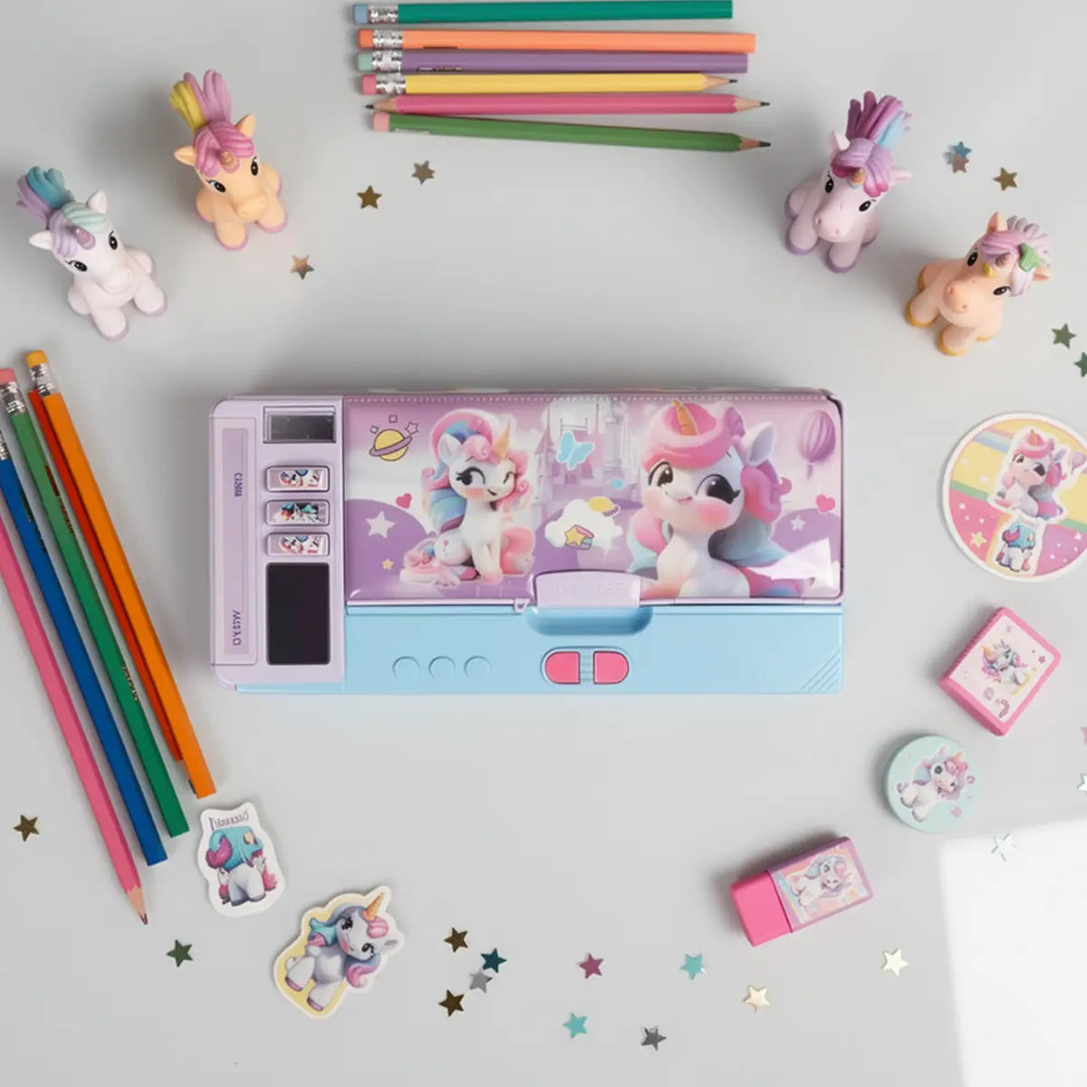 Unicorn Magnetic Pencil Box for Girls Trending Accessories