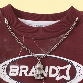 Boys Maroon Typographic Sweatshirt & Denim Cargo Pants Sets Sets