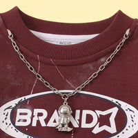 Boys Maroon Typographic Sweatshirt & Denim Cargo Pants Sets Sets