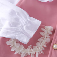 Girls Pink Solid Sleeveless Jacket With Top & Pants Set Sets