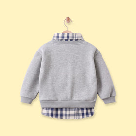 Boys Grey Embroidered Long Sleeve Sweater Sweaters & Cardigans