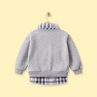 Boys Grey Embroidered Long Sleeve Sweater Sweaters & Cardigans