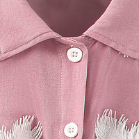 Girls Sleeveless Floral Applique Shirt With Skirt Set 2 pc. Sets   