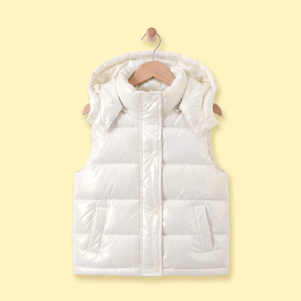 Boys Off White Sleeveless Hooded Puffer Jacket Coats & Jackets Off White 2-3 Y