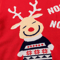 Girls Red Sweater With Self-Design Reindeer Patterns Sweaters & Cardigans