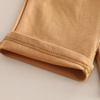 Boys Khaki Short Sleeves Attached Waistcoat T-Shirt With Shorts Set 2 pc. Sets