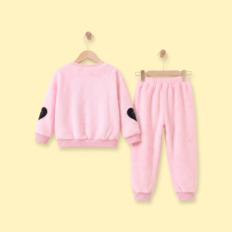 Girls Light Pink Typographic Sweatshirt & Pants Sets 2 pc. Sets