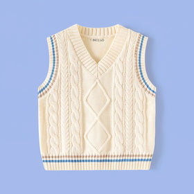Boys Cream Sleeveless Cable Knit Sweater Vest Sweaters & Cardigans Cream 2-3 Y