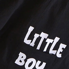 Boys Black Typographic Printed Oversized T-Shirt With Shorts Co-ord Sets Sets