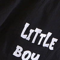 Boys Black Typographic Printed Oversized T-Shirt With Shorts Co-ord Sets Sets